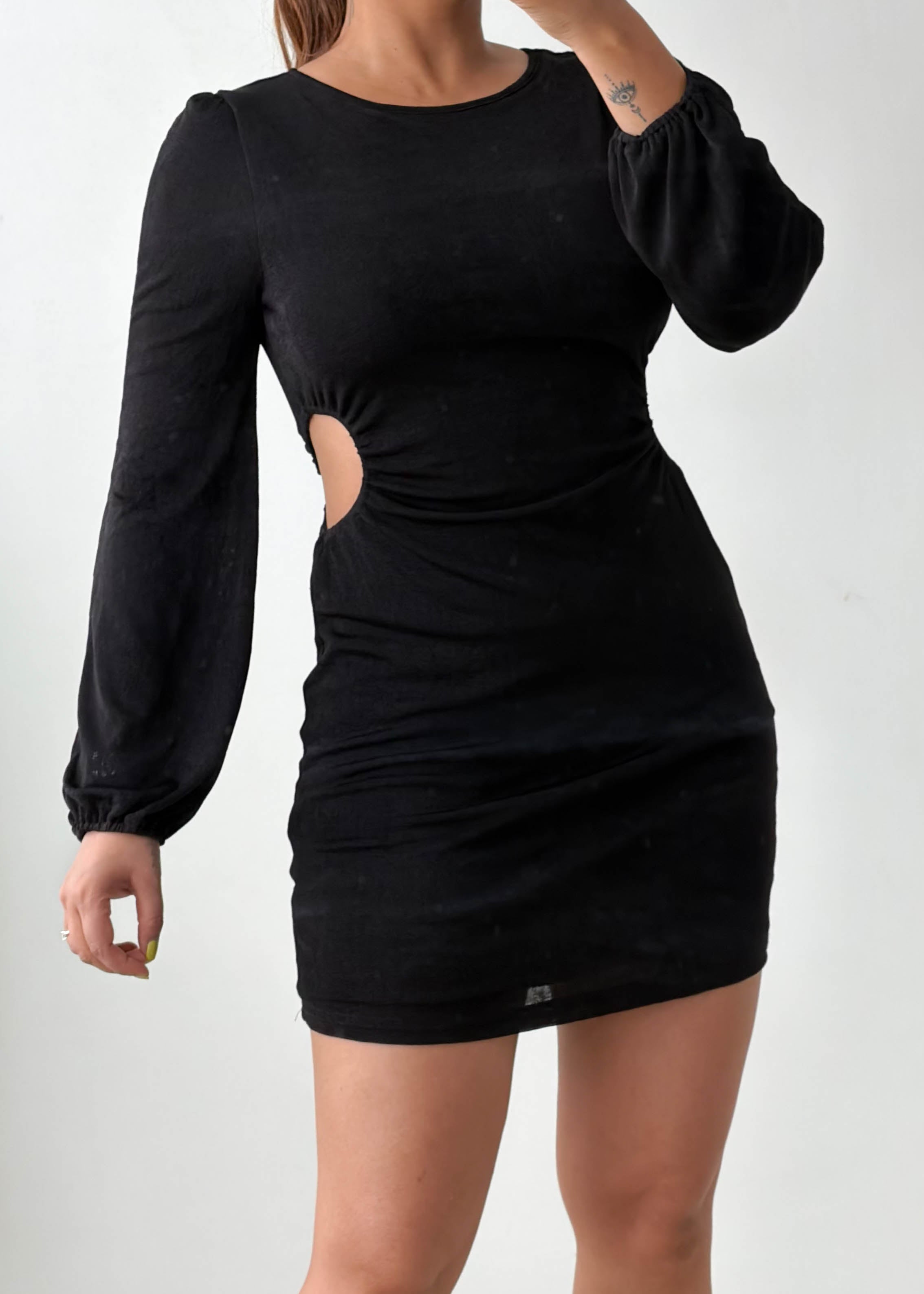 Size S-M Black Cut-Out Mini Dress