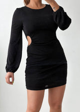 Size S-M Black Cut-Out Mini Dress