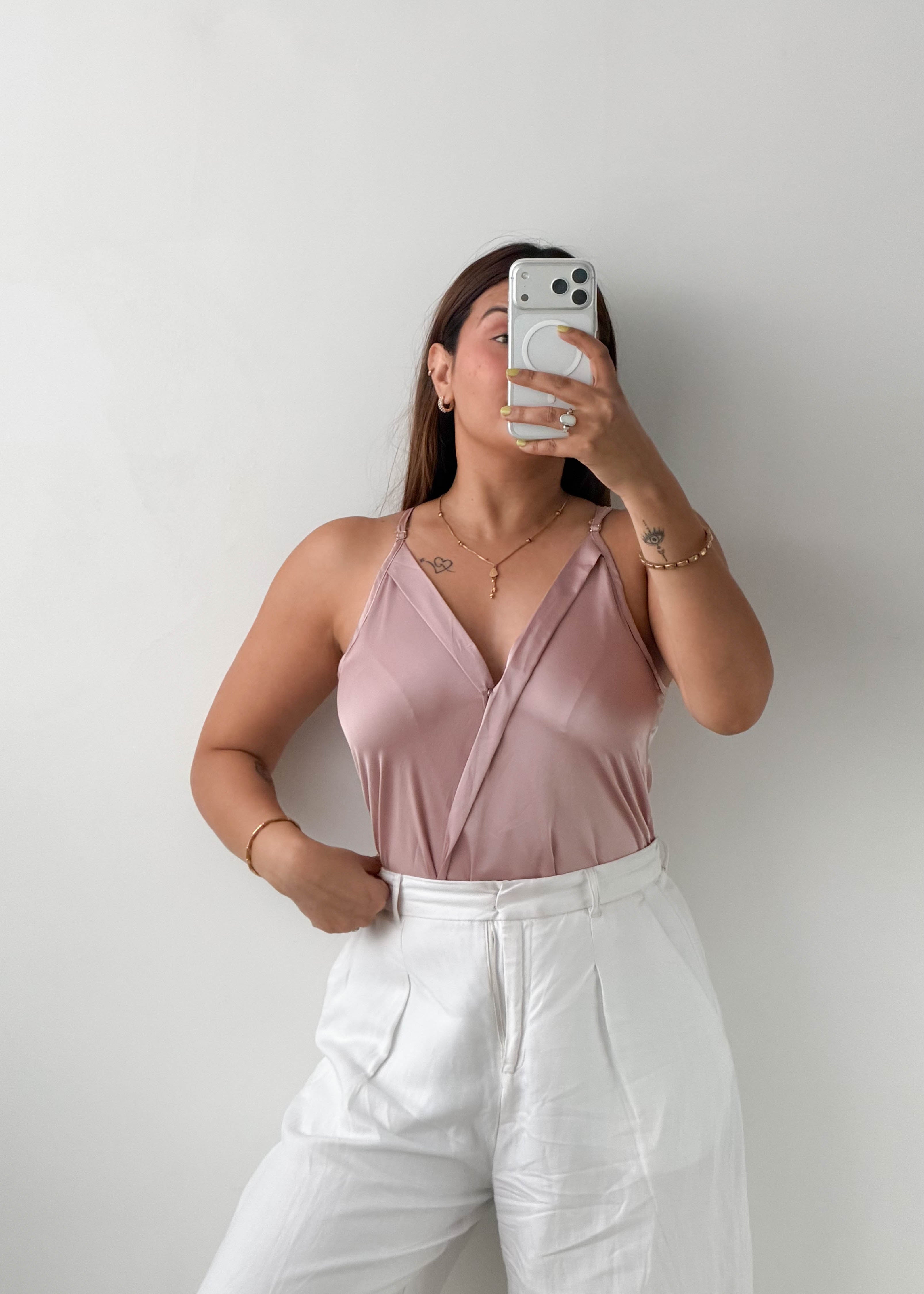 Size S-M Blush Wrap Cami Bodysuit