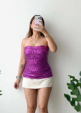 Size S-M, Pink Sequin Tube Top