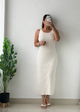 Size S-M White Bodycon Maxi Dress