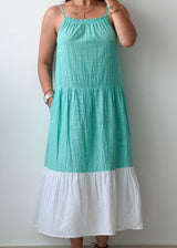 Size XS-S Mint Green Colorblock Maxi Dress