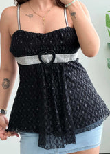 Size M-L, Vintage Lace Babydoll Camisole Top - Closet by Payal