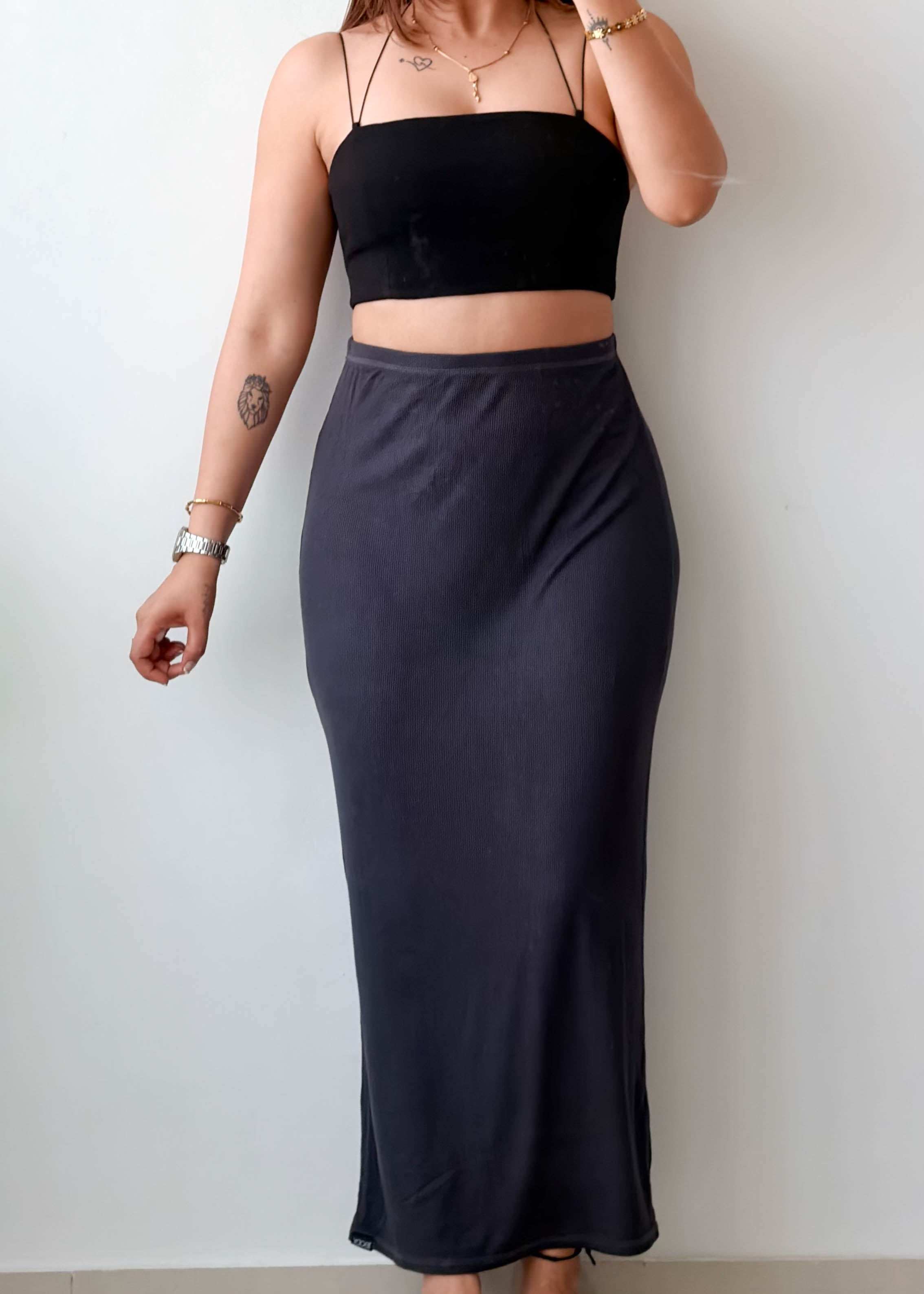 Waist 30-32 Grey Midi Skirt