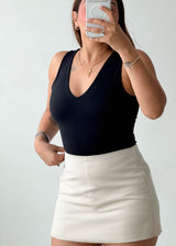 Size S-M Black V-Neck Bodysuit