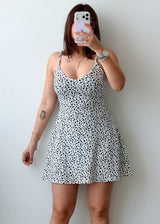 Size XS-S White Polka Dot Cotton Mini Dress