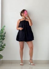 Size XS-S Black Bubble Hem Mini Dress