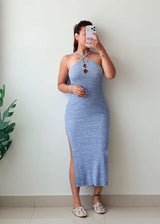 Size S-M Blue Cut-Out Maxi Dress