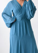 Size M-L Teal Blue Wrap Maxi Dress