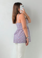 Size S-M Blue Floral Babydoll Cami Top