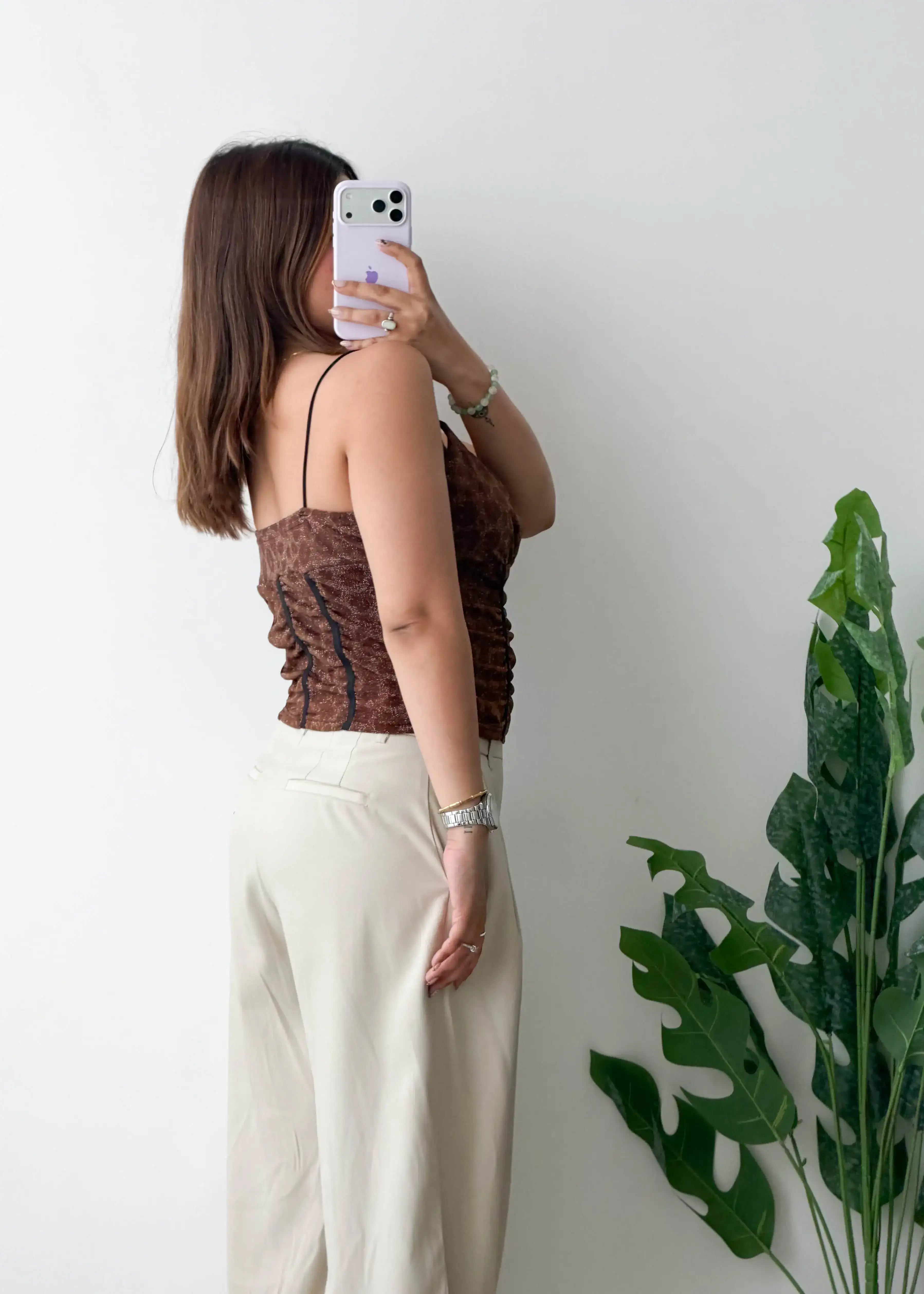 Size M-L, Brown Corset Style Top