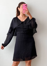 Size XL Black Sheer Sleeve Mini Dress