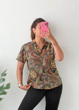 Size S-M Multicolor Paisley Shirt