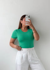 Size L Emerald Green Crew Neck Bodysuit