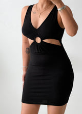 Size XS-S Black Cutout Bodycon Mini Dress