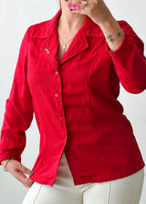 Size S-M Red Classic Shirt Top