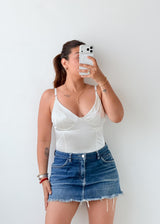 Size S-M White Structured Cup Bodysuit