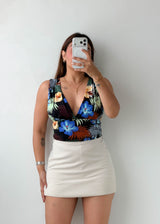Size XS-S Floral Printed Bodysuit