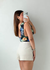 Size XS-S Floral Printed Bodysuit
