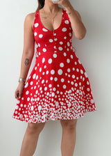 Size XS-S Red Polka Dot Fit & Flare Dress