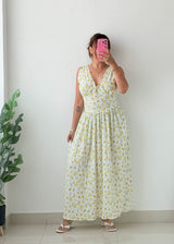 Size M-L White Floral Maxi Dress
