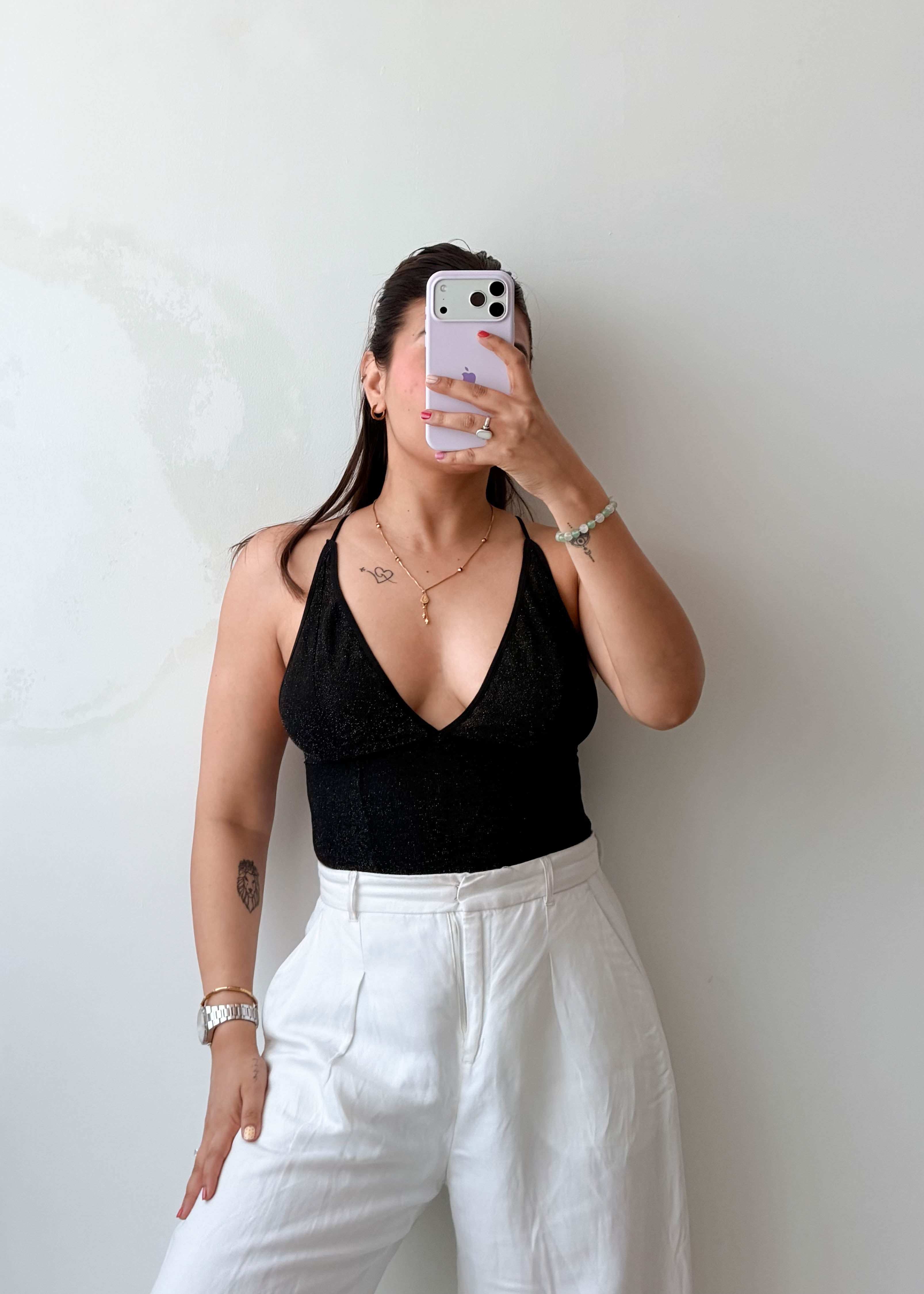 Size XS-S Black Halter Neck Bodysuit