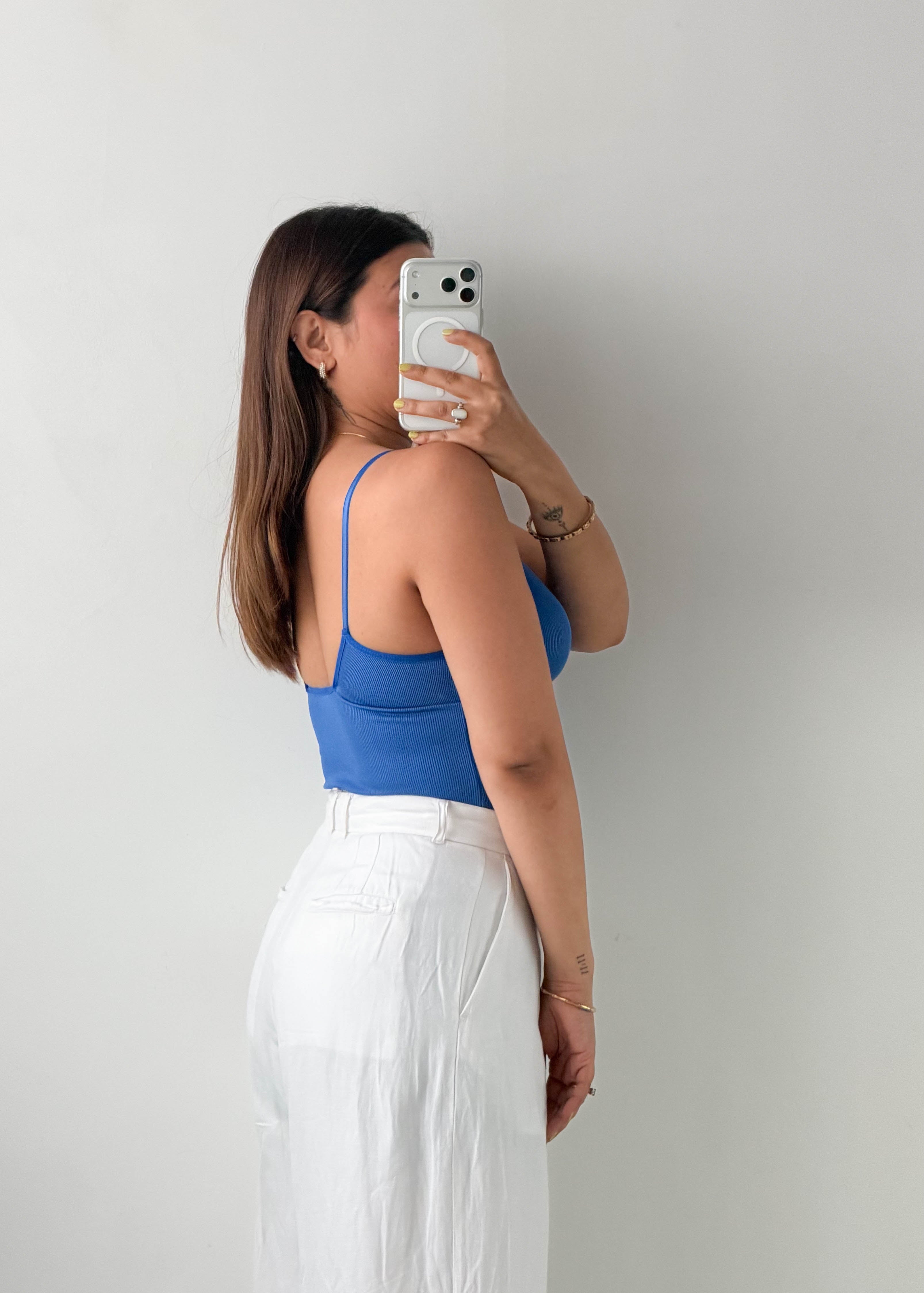 Size XS-S Blue V-Neck Bodysuit