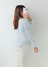 Size XS-S Sky Blue Abstract Print Shirt