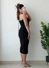 Size XS-S, Black Crochet Midi Dress