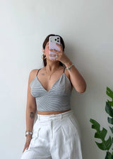 Size M, Grey Bralette Style Crop Top