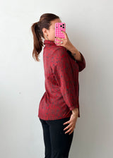 Size S-M Maroon Abstract Print Shirt Top