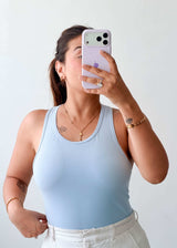 Size S Sky Blue Racerback Bodysuit