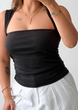 Size S, M, L Black Halter Neck Top