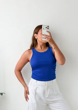 Size M-L Royal Blue Sleeveless Tank Top