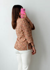 Size M-L Beige Brown Textured Shirt Top