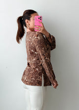 Size S-M Brown Vintage Floral Shirt