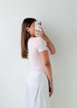 Size XS-S Baby Pink Square Neck Top
