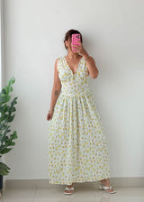 Size M-L White Floral Maxi Dress