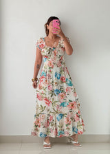 Size S-M White Floral Maxi Dress