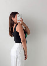 Size M Black Clover Embellished Bodysuit