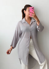 Size XS-S Grey Longline Shirt Top