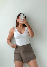Size XS-S White Ribbed Bodysuit