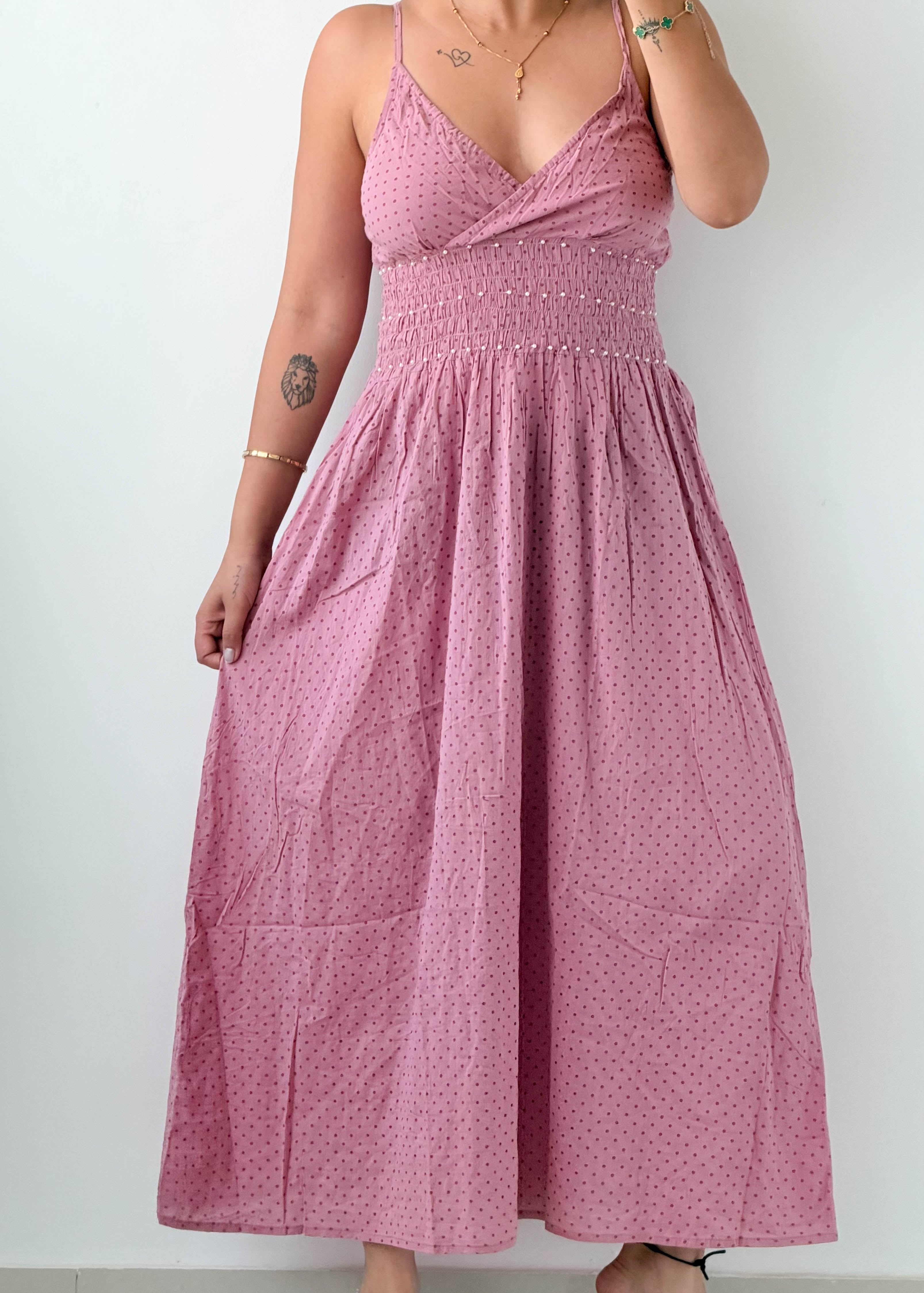 Size S-M Blush Pink Smocked Maxi Dress