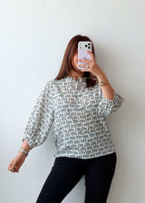 Size S-M White Printed Top