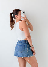Size S-M White High Neck Cut-Out Bodysuit