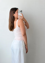 Size S-M Beige Square Neck Tank Top