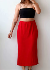 Waist 32-34 Red Midi Skirt