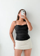 Size S-M Black Ruched Cami Top