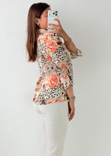 Size XS-S White Floral Print Shirt