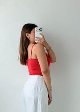 Size S-M Red Zip Front Bodysuit
